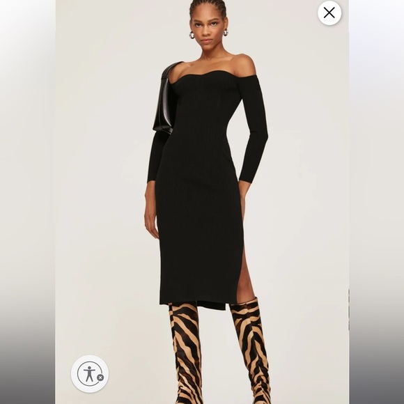 MILLY Knit Bustier Off The Shoulder Dress Black 
Size M
NWOT
8090 - Picture 6 of 6